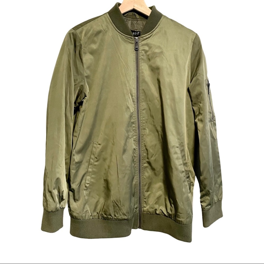 Bernardo Men’s Green Utility Bomber Jacket Military Green Size Small